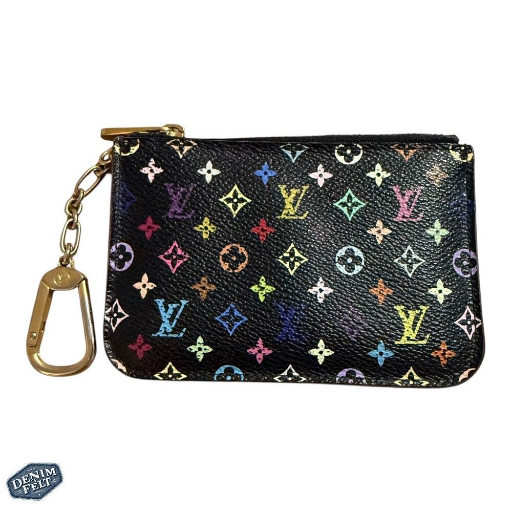 Louis Vuitton Multi-Color (Black/Pink) Murakami Cles Monogram Pochette Key Pouch